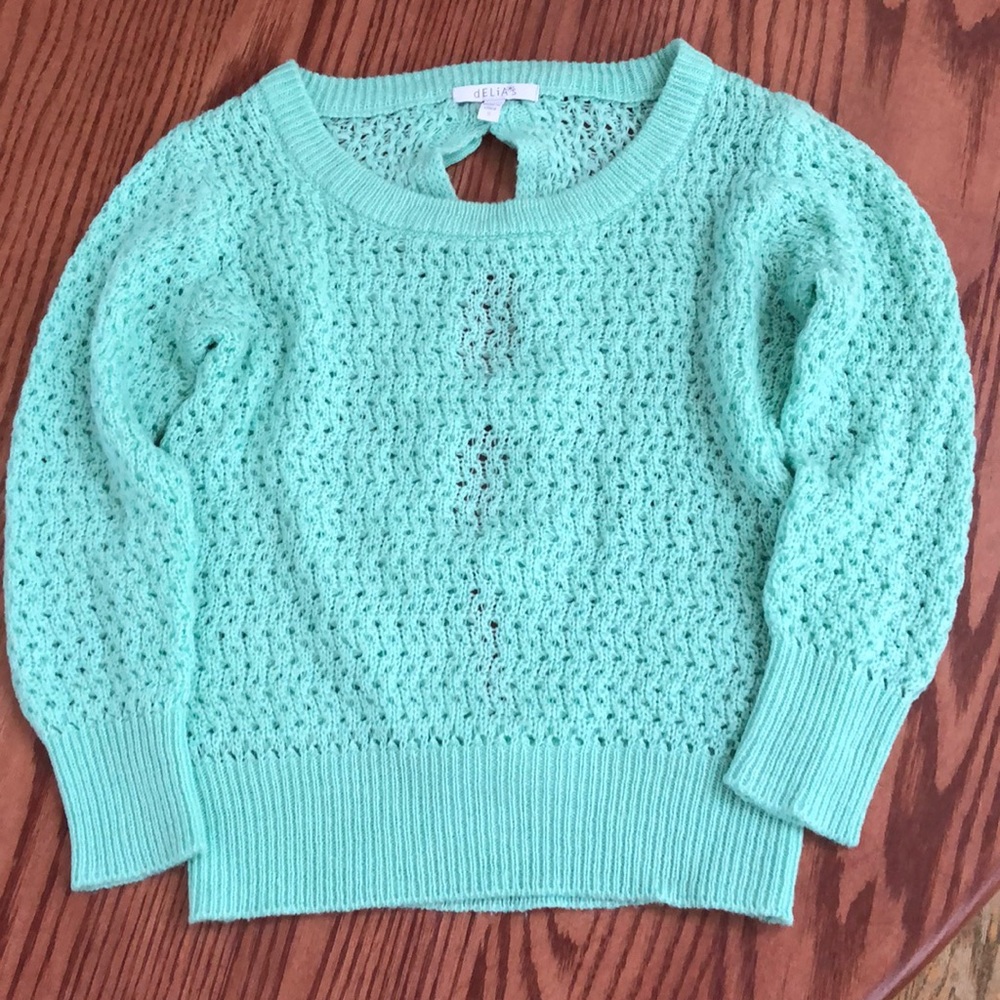 Open Back Mint Sweater